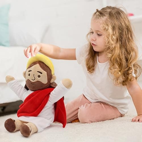 Yelakey 13" Jesus Plush Brown Jesus Stuffed Doll Christian Plushie Doll for Easter Christmas Church Religious Gifts for Kids Adults (brownred) thumbnail 6