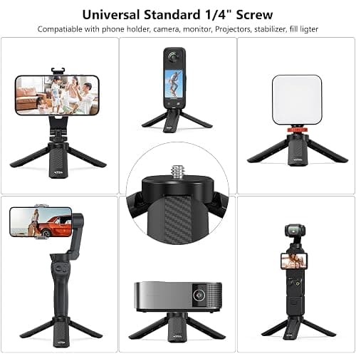VRIG TP05S Mini Tripod for DJI OSMO Pocket4 & Pocket3,Portable Pocket Stand Desk Small Handheld Selfie Stick with 1/4" Screw Vlog for insta360 X5/X4/X3 /DJl Osmo Action 6/5Pro/4/3 thumbnail 3