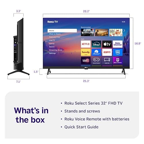 Roku Smart TV 2025 – 32-Inch Select Series, 1080p Full HD TV – Roku TV with Voice Remote – Flat Screen LED Television with Wi-Fi for Streaming Live Local News, Sports, Family Entertainment thumbnail 9