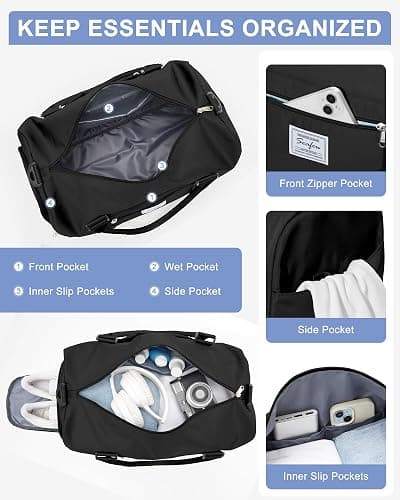 Gym Bag Womens,Travel Duffel Carry on Bag Sport Tote Bag Weekend Overnight Bag thumbnail 7