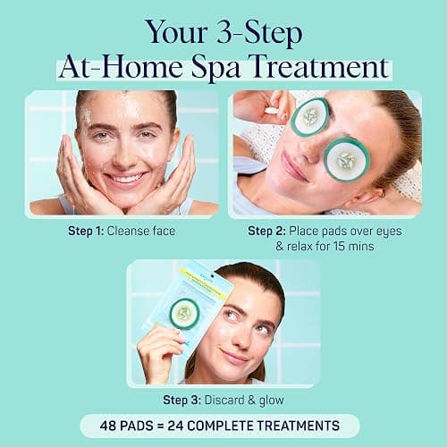 SpaLife Cooling Cucumber Eye Pads | Spa Gifts & Korean Dark Circles & Puffy Eyes Treatment | Nourishing Cucumber Eye Pads | Eye Mask for Puffy Eyes Daily Depuffing Eye Patches | 4 Packs of 12 thumbnail 8