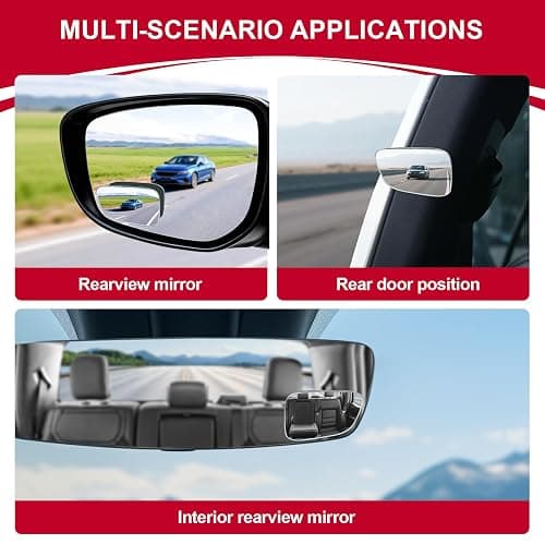 LivTee Blind Spot Car Mirror, HD Glass Frameless Convex Side Mirror Blindspot, Wide Angle Rear View Mirrors for SUVs, Trucks and RVs - Car Accessories thumbnail 6