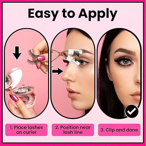 Magnetic Eyelashes with Applicator - Natural Look, No Glue or Eyeliner Needed, Lightweight & Waterproof Reusable False Lashes for Beginners thumbnail 9