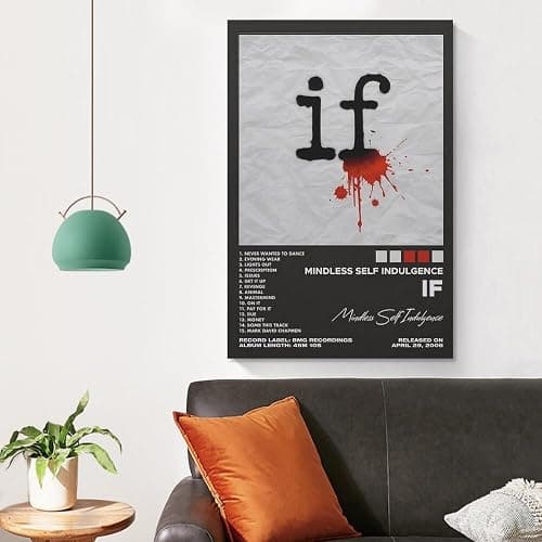 If by Mindless Self Indulgence Punk Band Poster Canvas Wall Art For Room Aesthetic And Decor Poster For Bedroom Living Room Bathroom Kitchen Office Decor 08x12inch(20x30cm) Unframe-style thumbnail 4