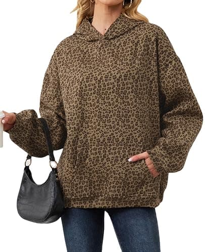 Anoumcy Camo Hoodie Womens Maple Leaf Fleece Hooded Sweatshirt Oversized Camouflage Hoodies For Women Trendy thumbnail 3