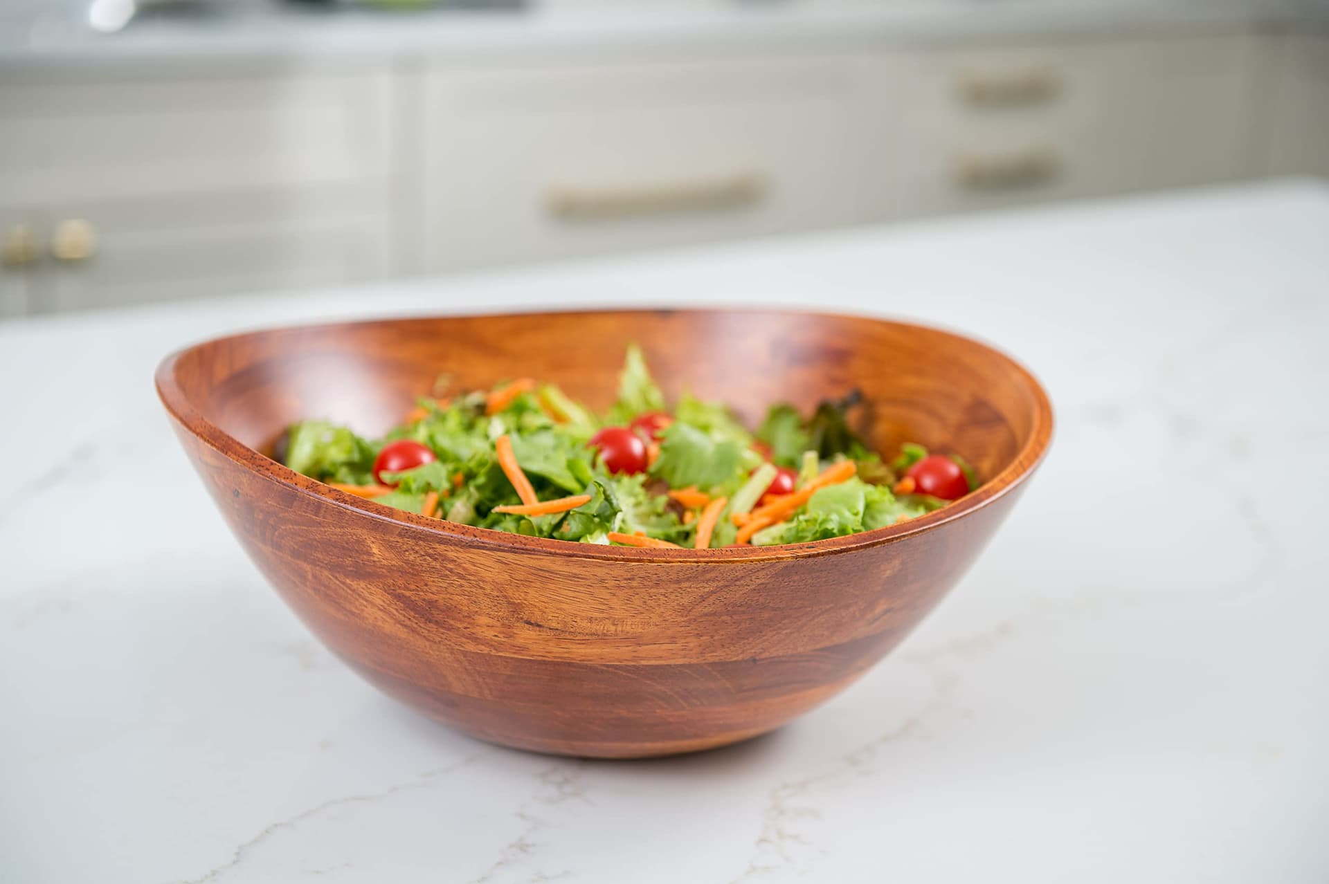 Lipper International Cherry Finished Wavy Rim Serving Bowl for Fruits or Salads, Matte, Large, 13" x 12.5" x 5", Single Bowl thumbnail 8