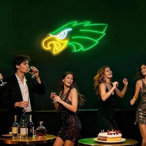 Jevuoyee Eagle Neon Signs for Wall Decor, Dimmable Eagles Logo Neon Light, LED Decor Birthday Gifts for Man Cave, Game Room, Bedroom, Bar, Bistro, Club, Cafe thumbnail 5