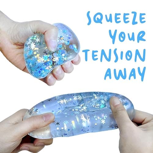 Kiedle Cool Ice Cube with Snowflakes - Nice Sensory Squishy Squeeze Cute Fidget Toy with Slow Rise Squish - 2.25" Cube thumbnail 4