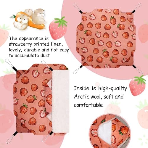 LYART Guinea Pig Rat Ferret Hammock and Warm Bed Small Pet Hideout Tunnel Cave Hanging Bunkbed Hammock Cage Toy for Hamster Sugar Glider Squirrel (3.Hammock & Tunnel) thumbnail 3