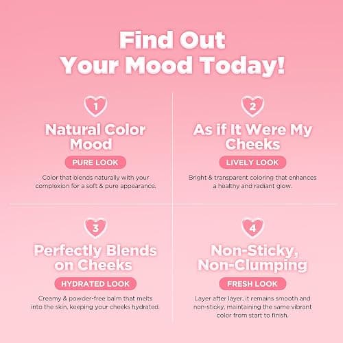 lilybyred Luv Beam Cheek Balm | Heart-Shaped Korean Cream Blush, Semi-Matte Finish, Long-Lasting, Blendable & Buildable, Soft Creamy Texture, Lightweight, Natural Flush, 0.12 oz. (10 Grape Pink) thumbnail 3