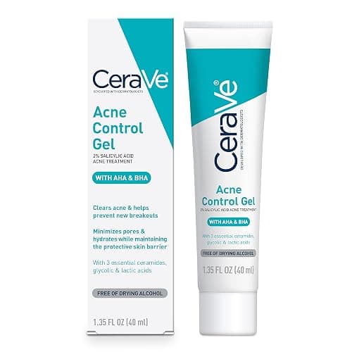 CeraVe Acne Control Gel, 2% Salicylic Acid Treatment With Glycolic Acid + Lactic Acids + Niacniamide, Acne Gel Helps Clear Blemishes Without Over Drying, Alcohol Free & Oil Free, 1.35 Fl Oz - Image 1