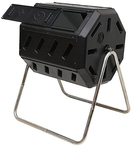 FCMP Outdoor IM4000 Dual Chamber Tumbling Composter Canadian-Made, 100% Recycled Resin - Outdoor Rotating Compost Tumbler Bin for Garden, Kitchen, and Yard Waste, Black (37 Gallon) thumbnail 3