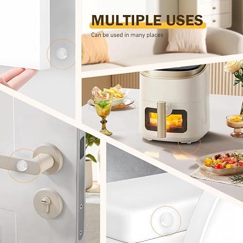 QUEENTI Silicone 160 Pcs Cabinet Door Bumpers Round, Self Adhesive Bumpers | 1/2" Diameter Clear Cupboard Door Drawer Bumpers, Noise Dampening, Ideal for Kitchen Cabinets Cutting Boards Picture Frames thumbnail 6