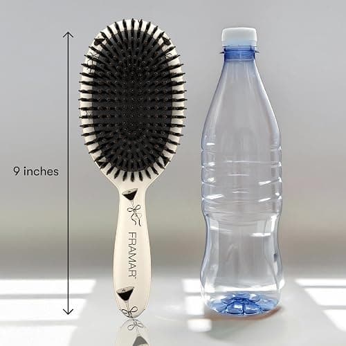 FRAMAR Boar Bristle Hair Brush – Slick Back Hair Brush For Women, Boar Bristle Brush, Slick Back Brush, Hairbrush Women, Brosse a Cheveux, Boar Brush For Volume and Shine – Espresso Martini thumbnail 3