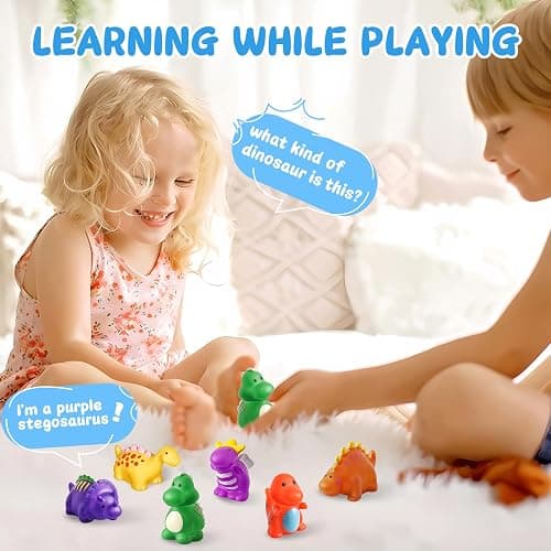 Color Changing No Hole Toddler Bath Toys Kids Ages 1-3 4-8 Dinosaur Toys | Dinosaur Bath Toys for Water Table Toddlers 2-4, Dinosaur Toys Water Pool Toys for Bathtub Beach with Drying Bag thumbnail 7