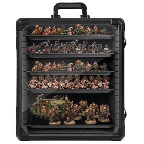 WELIDAY Miniatures Storage Case Miniatures Transport Case Aluminum Alloy Frame with Lock (Large Size) - Image 1