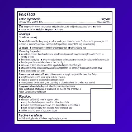 Icy Hot Advanced PRO Pain Relief Dry Spray, Fast-Acting and Quick-Drying Formula, Max Strength Pain Relief with Menthol 16% and Camphor 11% for Backaches, Joints, Muscle Strains and Arthritis, 4 oz thumbnail 2