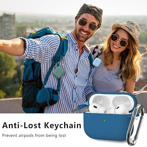 Ljusmicker for AirPods Pro Case Cover with Cleaner Kit,Silicone Protective Cases for Apple AirPod Pro 2nd/1st Generation Case for Women Men,AirPods Pro 2 Case Accessories with Keychain-Cobalt Blue thumbnail 6
