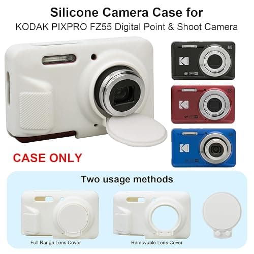 RAIALL Case for KODAK PIXPRO FZ55 Digital Camera, Soft Silicone Protective Case for KODAK PIXPRO FZ55 Vlogging Camera, Lightweight FZ55 Camera Case Cover Grip Body Skin, White thumbnail 4