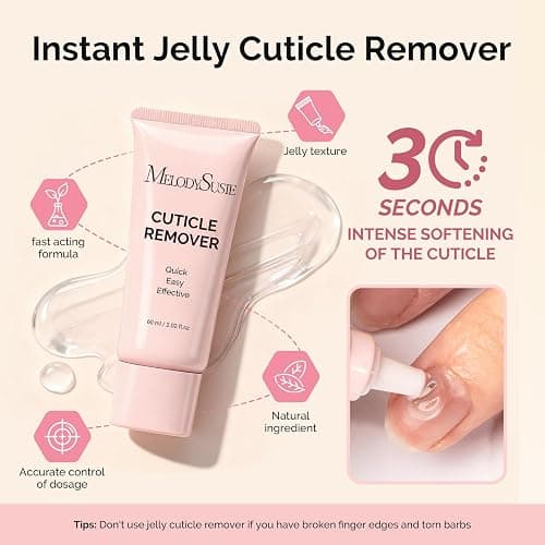 MelodySusie Cuticle Remover Kit,60g Cuticle Remover Cream 15ML Cuticle Oil | Cuticle Nipper Trimmer Pusher,Nail File and Brush for Cuticle Softener & Moisturize Manicure Kit for Nail Care thumbnail 4