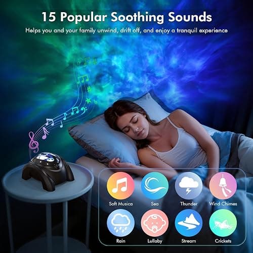 Rossetta Galaxy Projector, Star Projector for Bedroom with Bluetooth Speaker & White Noise, Remote, Timer, Night Light for Kids Room Decor, Party, Birthday & Christmas Gifts for Adults Teen Girls Boys thumbnail 4