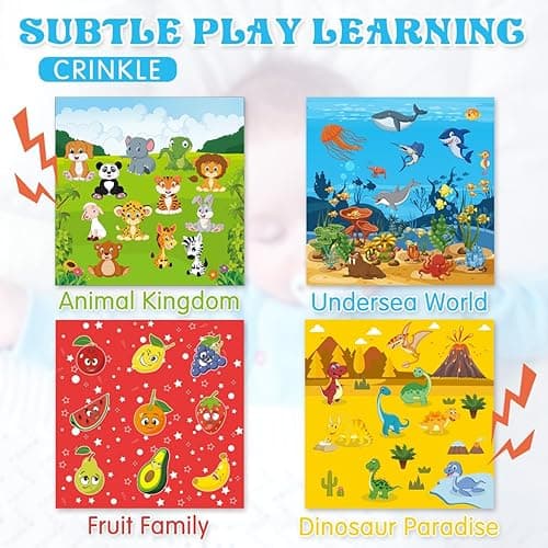 Aiduy Baby Toys 6 to 12 Months - Baby Tissue Box Toys Montessori Toys for Babies 6-12 Months Soft Crinkle Infant Sensory Toys for 1 Year Old Early Learning Toys Baby Boys Girls Gifts - Colorful thumbnail 2