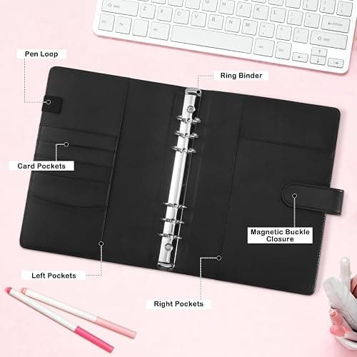 A5 Kpop Photocard Binder with 30 Pack 4-Pocket Card Pages, 6 Ring A5 Binder Card Collector Album with 240 Card Slots,PU Leather Binder Cover with Magnetic Buckle Closure for Organizing Trading Card thumbnail 7
