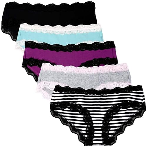 LYYTHAVON Women’s Underwear Soft Breathable Cotton Brief Ladies Panties 5-Pack thumbnail 3