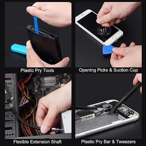 STREBITO 155 in 1 Electric Screwdriver Set, Small Electric Screwdriver Cordless with 140 S2 Magnetic Bits, Electronic Power Screwdriver Repair Tool Kit for RC, Computer, Pc Building, Laptop（Upgraded） thumbnail 8