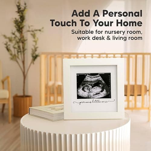 KeaBabies Baby Sonogram Picture Frame - Modern Ultrasound Picture Frames for Mom to Be, First Pregnancy Gifts for Expecting Mom & First Time Dad, Baby Gender Reveal Gifts (Alpine White) thumbnail 7