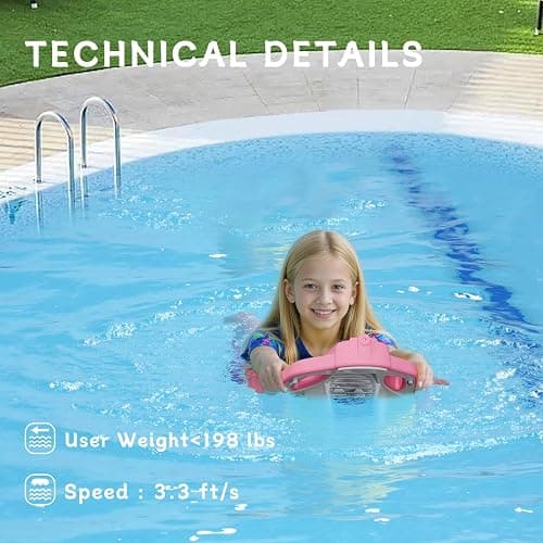 SAFEBAO Electric Swimming Kickboard for Kids,Motorized Swim Board with Water Gun, Motorized Swim Training for Children Adults,60N Thrust,198 lbs Buoyancy,25V Rechargeable Battery,Age 38 Months up thumbnail 4
