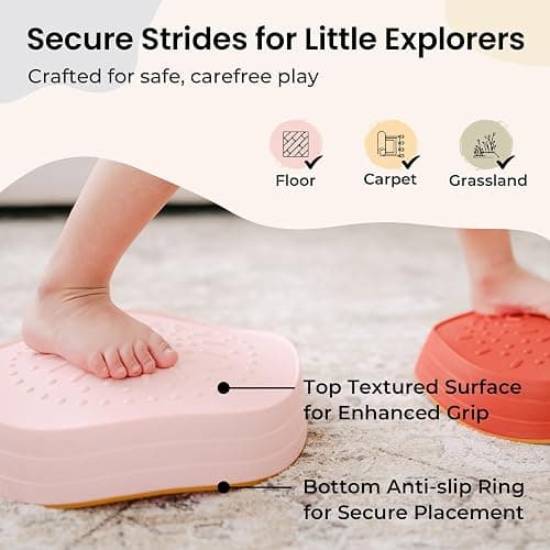Tiny Land Stepping Stones for Kids, 5pcs Non-Slip Toddler Stepping Stones, Sensory Stepping Stones for Promoting Toddler's Balance & Coordination Skills, Stepping Stones for Toddlers 3-5 thumbnail 3