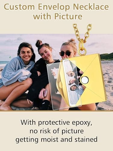 FindChic Locket Necklace for Women, Silver/Black/Rose Gold/Gold Plated Personalized Memorial Gifts, Custom Photo Jewelry for Loved Ones, Birthday Valentine's Day Keepsake, Versatile Styles Available thumbnail 7