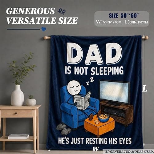 Ao Yee ZGL Fun Father Resting Flannel Blanket,Novelty Dad Gifts from Son | Flannel Material,Size: 50 x 60 in,Funny Dad Gifts on Father's Day Christmas,Suitable for Use During Afternoon Naps thumbnail 4