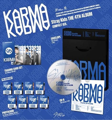 STRAYKIDS SKZ : KARMA (Compact Version) 4th Album CD-R+Trading Card Set+Photocard+Envelope thumbnail 2