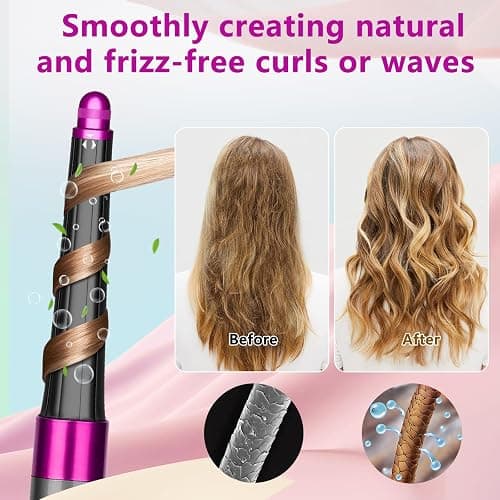 20–36 mm konischer langer Lockenstab für Dyson Airwrap Hair Styler HS05/HS01/HS08, 2-in-1 verbessertes professionelles Blas-Lockenwicklerzubehör, Rosa - 20–36mm Rosa thumbnail 4