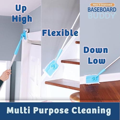 Baseboard Buddy | Lightweight Home Cleaning Essential, Perfect for Baseboards, Moldings & Walls, Glide & Wipe Trapping & Locking Dirt & Dust | As Seen on TV, (1 3 Reusable Pads) thumbnail 4