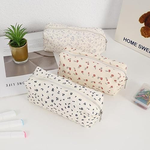Bow Pencil Case Practical Pencil Bag, Strawberry Flower, Mass Beauty thumbnail 5
