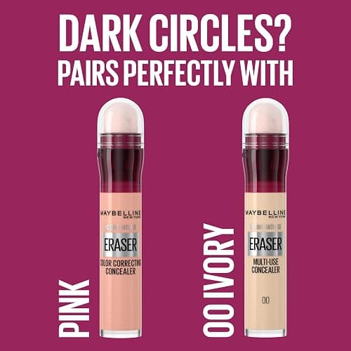 Maybelline Instant Anti-Age Eraser Eye Concealer for Face, Dark Circles, Blemish & Fine Lines Concealer, Full Coverage, Dermatologist Tested, Suitable for Sensitive Skin, Shade: 00 Ivory thumbnail 7