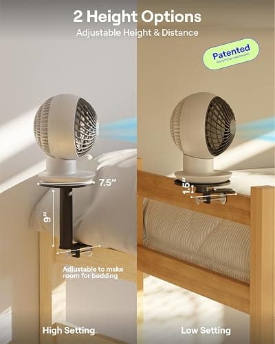 FanShelfie Adjustable Fan Holder for Dorm Room, Bunk & Lofted Bed, College Essentials for Boys & Girls, Patented Height & Distance Design, Compatible with Popular Dorm Fans, 2 Height Options (Black) thumbnail 4