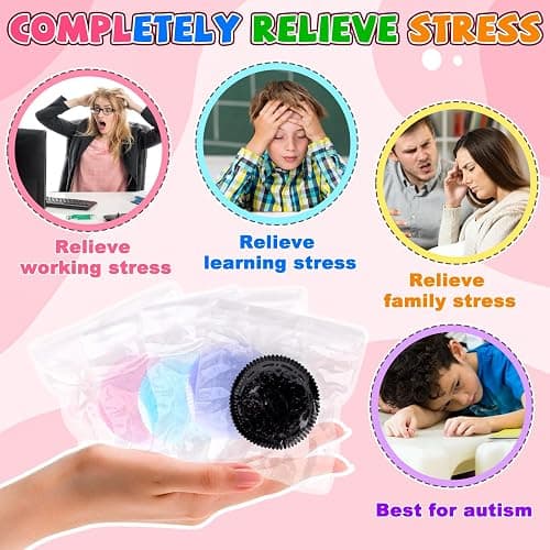 Vibbang 4pcs Biscuit Stress Relief Toy, Pinching Biscuit Simulation Toy, Anxiety Relief Sensory Toy, Soft Decompression Toy, Stress Fidget Toys for Christmas, Halloween, Birthday Gifts - A thumbnail 4