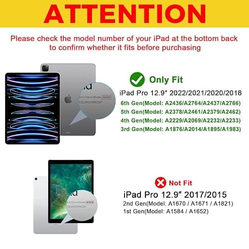 ProCase Smart Case for iPad Pro 12.9 2022/2021/2020/2018, Slim Stand Hard Back Shell Smart Cover for iPad Pro 12.9" 6th Gen/5th Gen/4th Gen/3rd Gen -Grey thumbnail 2
