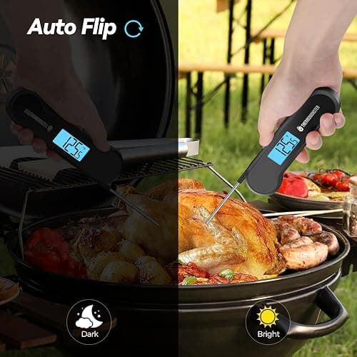 0.5 Sec Instant Read Meat Thermometer Digital with ±0.5℉ Precision, Food Thermometer for Cooking Kitchen Gadgets, Oven Grill Candy BBQ Essentials Accessories, Gifts for Him Dad Men Birthday, Black thumbnail 4
