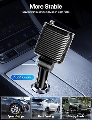 Retractable Car Charger with Starlight, 66W Starlight in Car roof 4 in 1 Retractable Car Phone Charger Adapter, Fast Charging USB C Cable, Compatible with iPhone 17/16/15/14/13/12 thumbnail 5