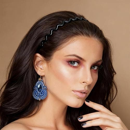 TOSEFES 2025 Zigzag Headbands for Women, 2-Pack U-Shaped Hair Comb Headbands, Non-Slip Slick-Back Hair Accessories, Black & Tortoise Recycled Plastic, Teeth Hairband for Everyday Styling & Workout thumbnail 3
