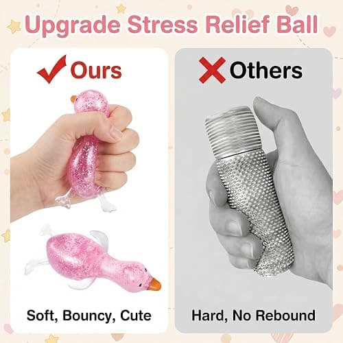 Squishy Stress Relief Animal Toys - 4pcs Colorful Glitter Fidget Toys, Cute Soft Squeeze Toys, Moldable Sensory Toy for Adult, Kids, Party Favors Anxiety Relief Squishy Toys(Duck) thumbnail 4