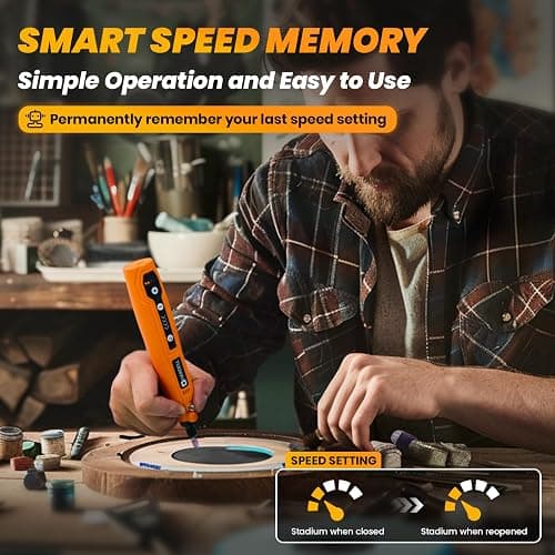 HARDELL Mini Cordless Rotary Tool, 5-Speed and USB Charging Rotary Tool Kit with 69 Accessories, Multi-Purpose 3.7V Power Rotary Tool for Sanding, Polishing, Drilling, Etching, Engraving, DIY Crafts thumbnail 4