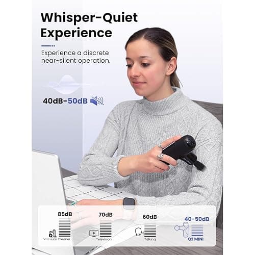 BOB AND BRAD Q2 Mini Massage Gun, Pocket-Sized Deep Tissue Massager Gun, Portable Percussion Muscle Massager Gun, Ultra Small & Quiet Muscle Massage Gun for Muscle Recovery with Carry Case thumbnail 5