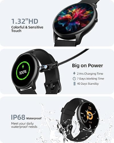 Parsonver Smart Watch for Men Women(Answer/Make Calls), HD Screen Fitness Tracker IP68 Waterproof 100+ Sport Modes, Heart Rate Sleep Monitor, Pedometer, Smartwatch for Android Phones/iPhone Compatible thumbnail 5