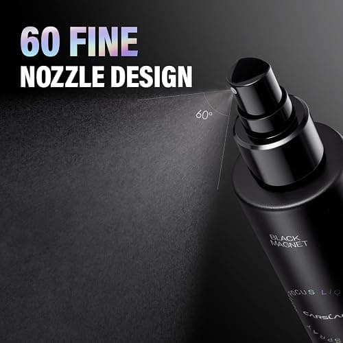 CARSLAN Black Magnet Liquid Powder Makeup Setting Spray, 16H Longlasting Oil Control Lock Face Makeup, Smudgeproof, Waterproof Finishing Spray, 100ml/3.4 Fl Oz thumbnail 4